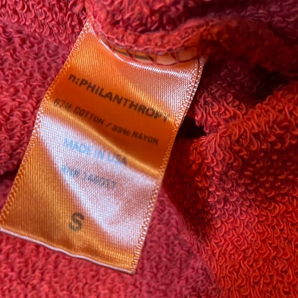N: PHILANTHROPY Ventura Sweatshirt size Medium NWT Red MSRP $168 - Picture 5 of 5
